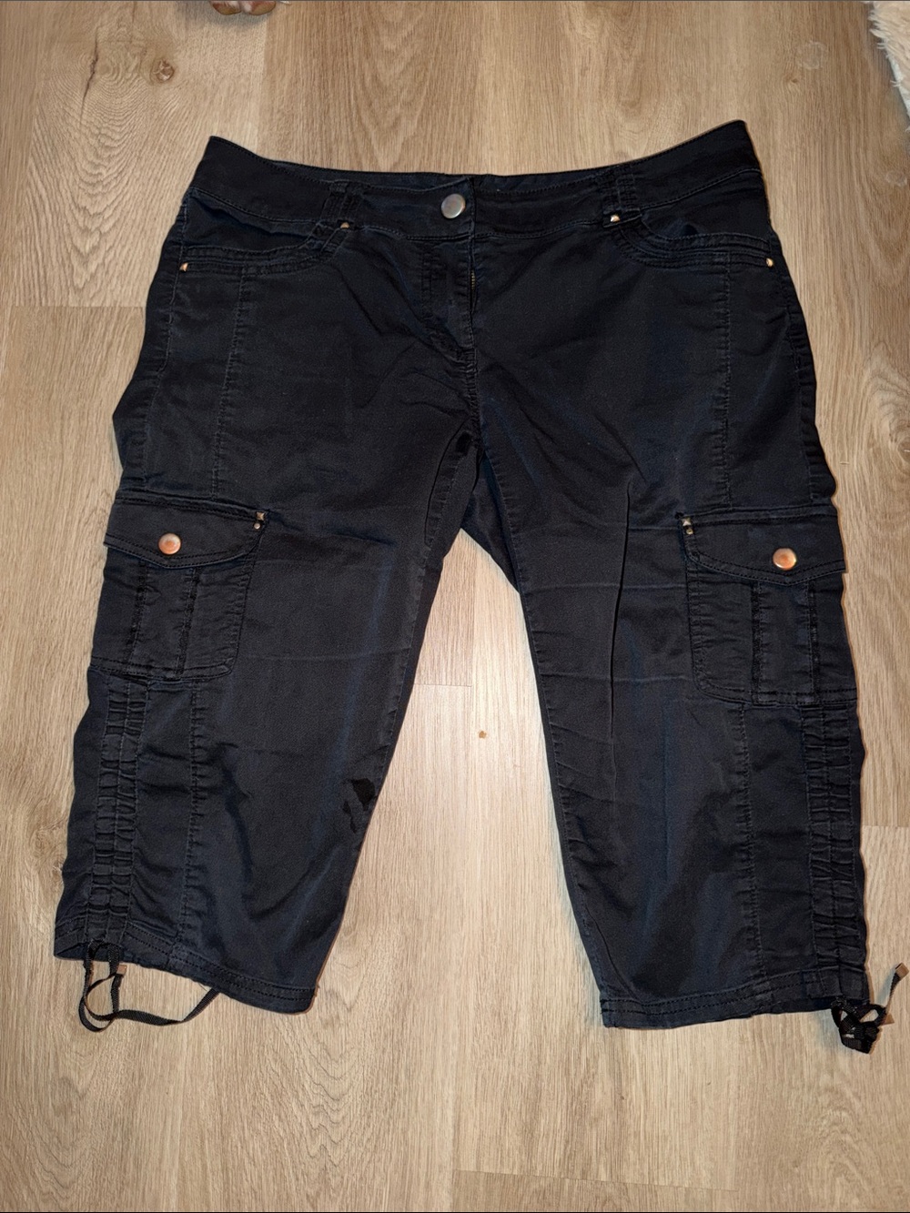 White House Black Market Black Cargo Drawstring Capri pants